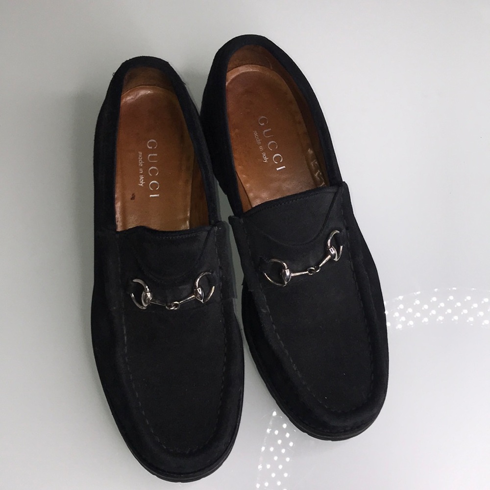 Authentic Gucci Black Suede Loafers